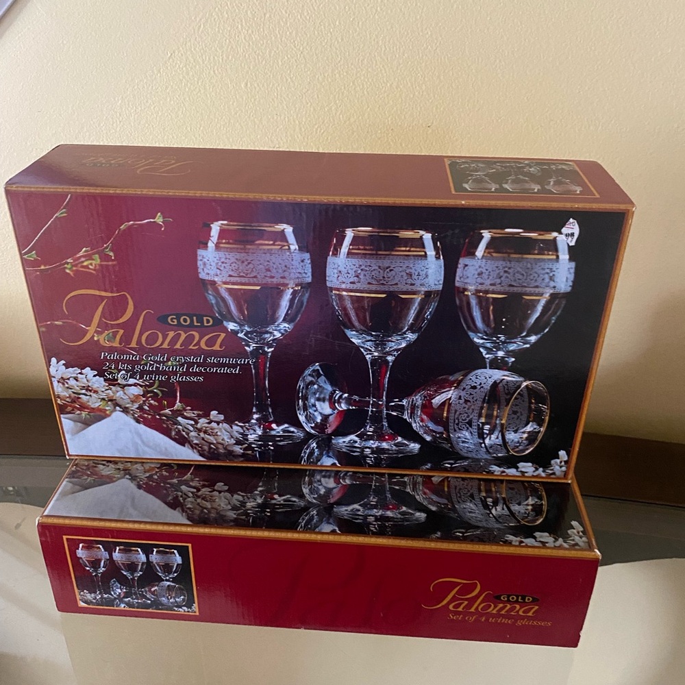 A Set of Four Paloma Crystal Glasses.